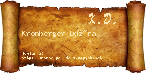 Kronberger Dóra névjegykártya